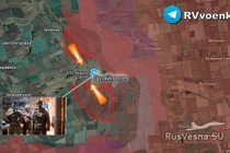 Bản đồ chiến sự Nga - Ukraine tại Huliaipole ngày 25-12. Lực lượng Moscow xuyên phá vào trung tâm thành phố, chiếm sở chỉ huy. Ảnh: RVvoenkor