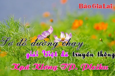 Sơ đồ đường chạy giải Việt dã truyền thống Kpă Klơng TP. Pleiku 