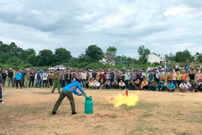 Kbang tổ chức 2 lớp huấn luyện công tác phòng cháy, chữa cháy