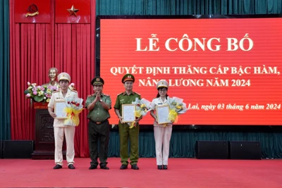 1.117 cán bộ, chiến sĩ Công an Gia Lai được thăng cấp hàm, nâng bậc lương năm 2024