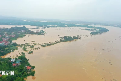 Lũ trên sông Thao tại Yên Bái tiếp tục lên duy trì ở mức trên lũ lịch sử