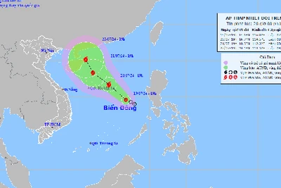 Áp thấp nhiệt đới trên Biển Đông sắp mạnh lên thành bão số 2