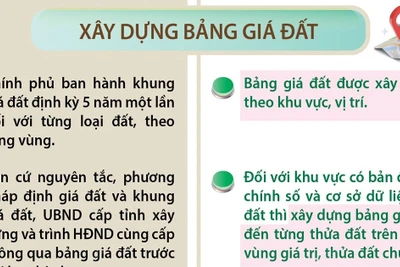 Ban hành bảng giá đất hằng năm từ ngày 1/1/2026