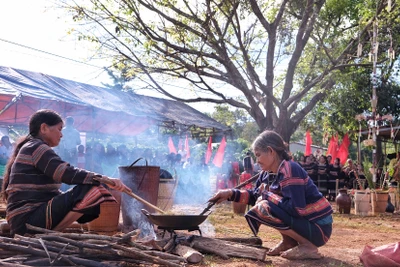 Phục dựng lễ mừng lúa mới ở làng Đak Mong