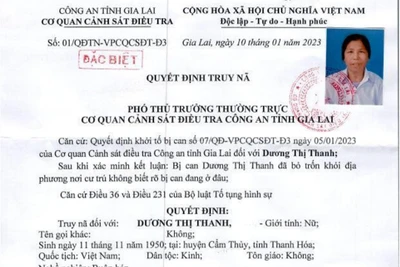 Công an tỉnh Gia Lai truy nã đối tượng lạm dụng tín nhiệm chiếm đoạt tài sản