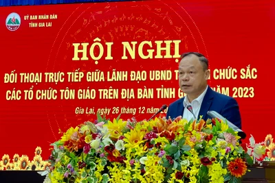 Lãnh đạo Ủy ban nhân dân tỉnh đối thoại với chức sắc các tổ chức tôn giáo trên địa bàn tỉnh 