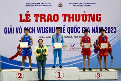 Gia Lai giành 2 huy chương vàng ở Giải Vô địch Wushu trẻ quốc gia