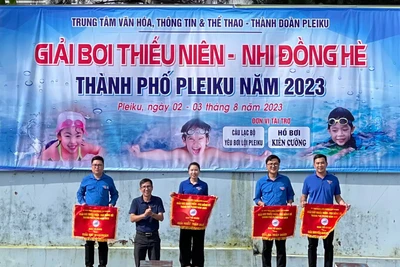 Phường Ia Kring nhất toàn đoàn Giải Bơi Thiếu niên-Nhi đồng hè