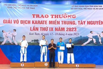 Gia Lai giành 9 huy chương vàng ở Giải Vô địch Karate Miền Trung-Tây Nguyên