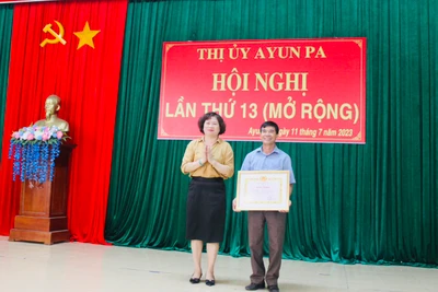 Sơ kết giữa nhiệm kỳ thực hiện Nghị quyết Đại hội Đảng bộ thị xã Ayun Pa lần thứ XIX 