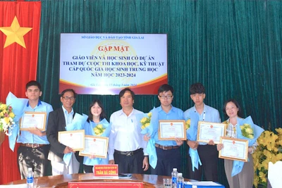 Gặp mặt, tuyên dương giáo viên và học sinh có dự án tham gia Cuộc thi Khoa học, kỹ thuật cấp quốc gia