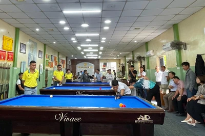 40 vận động viên tham gia Giải Vô địch Billiards Carom huyện Đak Pơ mở rộng