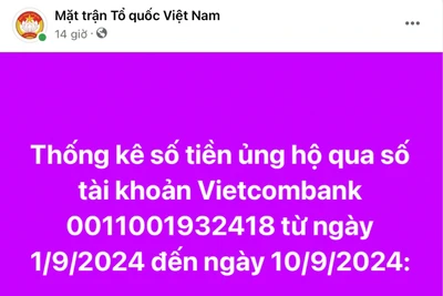 Sẽ tiếp tục công bố sao kê danh sách ủng hộ đồng bào bị thiệt hại do bão số 3