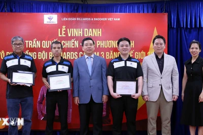 Vinh danh vận động viên vô địch Carom 3 băng đồng đội thế giới 2024