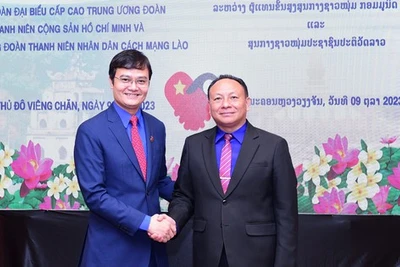 Anh Bùi Quang Huy hội đàm với Bí thư T.Ư Đoàn Thanh niên Lào Monxay Laomuasong