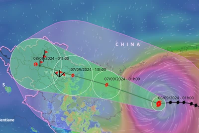 Siêu bão YAGI tăng tốc, giật cấp 17 trên vịnh Bắc Bộ
