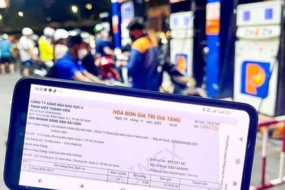 Trên 92% cửa hàng xăng dầu đã xuất hóa đơn điện tử