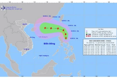 Khoảng đêm 3/9, bão Yagi đi vào Biển Đông và mạnh dần lên