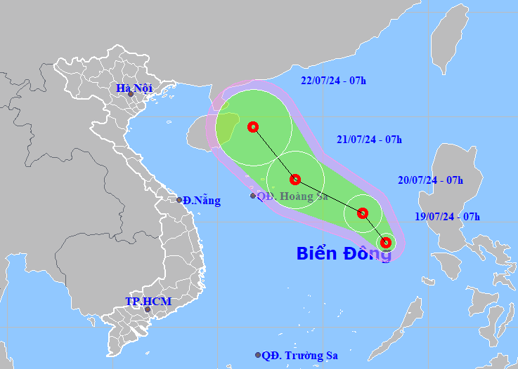 Biển Đông xuất hiện áp thấp nhiệt đới