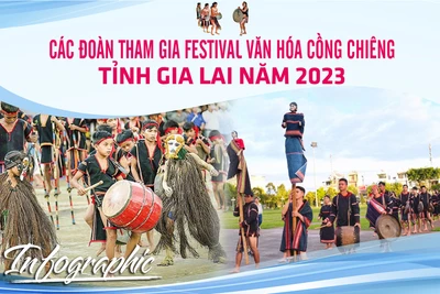 Các đoàn tham gia Festival Văn hóa cồng chiêng tỉnh Gia Lai năm 2023