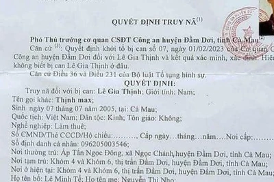 Truy nã đối tượng có xăm chữ 'Thịnh Max' dưới cổ