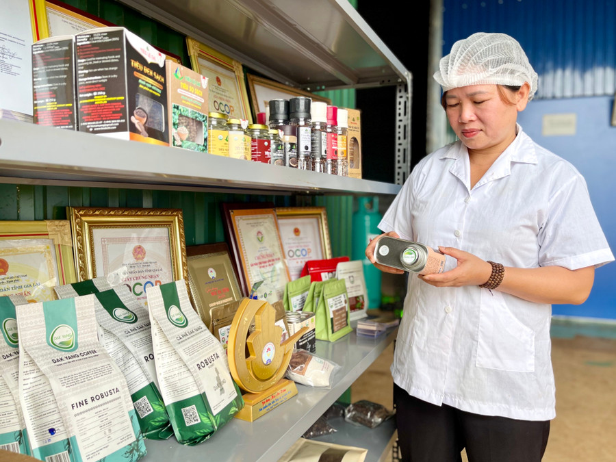 Hợp tác xã Nông nghiệp và Dịch vụ Nam Yang (xã Kon Gang) có 5 sản phẩm OCOP cấp quốc gia. Ảnh: Vũ Thảo 5-san-pham-cua-hop-tac-xa-nong-nghiep-va-dich-vu-nam-yang-duoc-cong-bo-dat-ocop-5-sao-anh-vu-thao.jpg