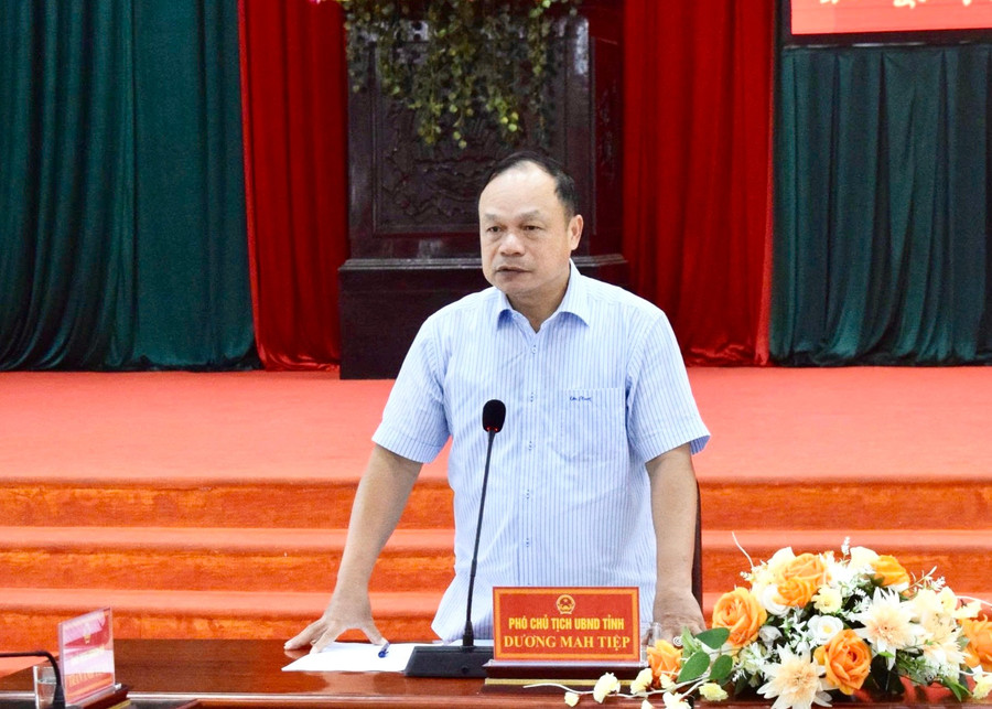 Phó Chủ tịch UBND tỉnh Dương Mah Tiệp chủ trì buổi làm việc. Ảnh: Vũ Thảo pct.jpg