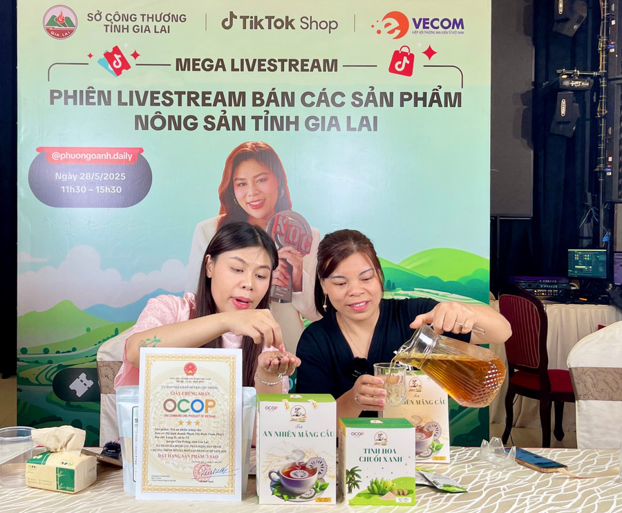 La vente en direct est un moyen de promouvoir le développement du commerce électronique. Photo : Vu Thao nhieu-ho-san-xuat-kinh-doanh-o-gia-lai-da-biet-ung-dung-nen-tang-so-de-mo-rong-thi-truong-tieu-thu-san-pham-anh-vu-thao.jpg