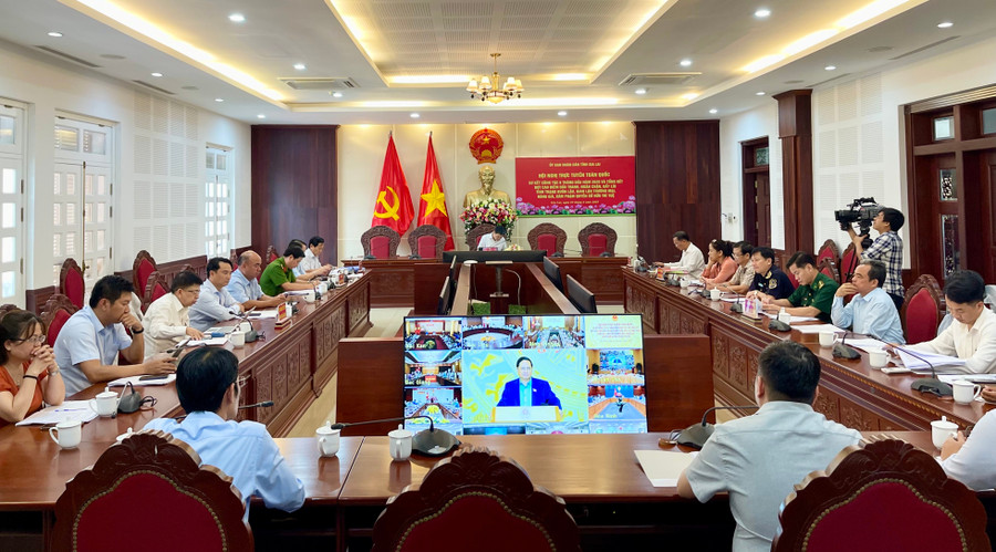 Hội nghị được tổ chức trực tuyến đến 63 tỉnh, thành trong cả nước. Ảnh: Vũ Thảo quang-canh.jpg