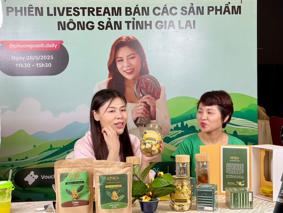 Sở Công thương Gia Lai phối hợp với Hiệp hội TMĐT Việt Nam khu vực miền Trung-Tây Nguyên, TikTok Shop tổ chức các phiên livestream nông sản Gia Lai hồi cuối tháng 5-2025. Ảnh: Vũ Thảo anh-vt.jpg
