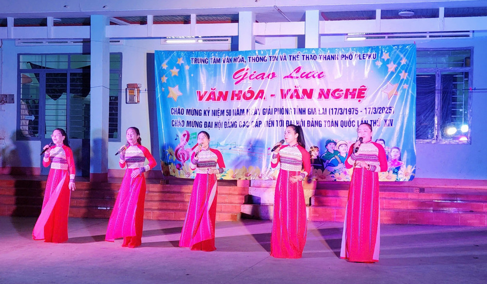 Một tiết mục văn nghệ trong đêm giao lưu tại xã Gào. Ảnh: Bá Bính anh-2.jpg