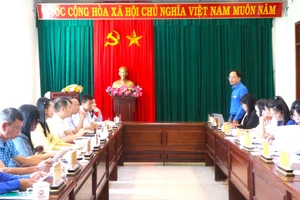 Giám sát công tác bồi dưỡng cán bộ Đoàn tại thị xã An Khê. Ảnh: Ngọc Minh