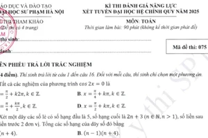 Trường ĐH Sư phạm Hà Nội công bố đề thi tham khảo SPT 2025