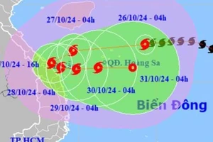 Bão Trami giật cấp 14 đang lao nhanh vào vùng biển Trung Trung Bộ