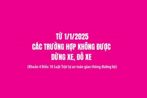 Các trường hợp không được dừng xe, đỗ xe từ 1/1/2025