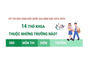 Kỳ thi chọn học sinh giỏi quốc gia: 14 thủ khoa thuộc những trường nào?