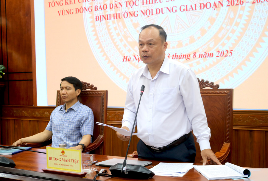 Đồng chí Dương Mah Tiệp-Phó chủ tịch UBND tỉnh Gia Lai phát biểu tham luận tại hội nghị. Ảnh: Bảo Long dong-chi-duong-ma-tiep-pho-chu-tich-ubnd-tinh-tham-luan-tai-hoi-nghi.jpg