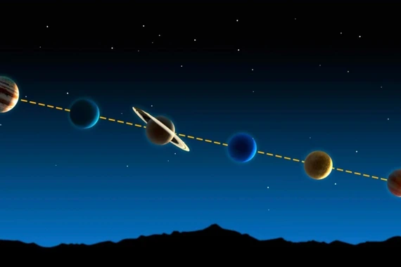 Kỳ thú 6 hành tinh cùng xếp hàng vào ngày cuối tháng 2