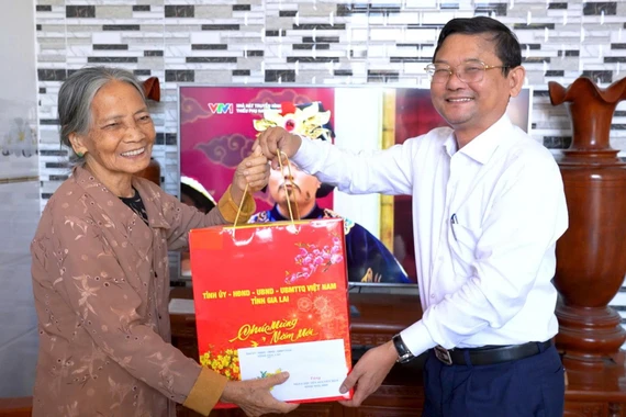 Phó Chủ tịch UBND tỉnh Nguyễn Tự Công Hoàng thăm và chúc Tết người có công tiêu biểu tại phường Quy Nhơn Tây