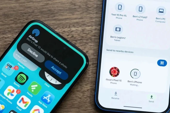 Người dùng có thể truyền dữ liệu từ Android sang iPhone thông qua AirDrop.