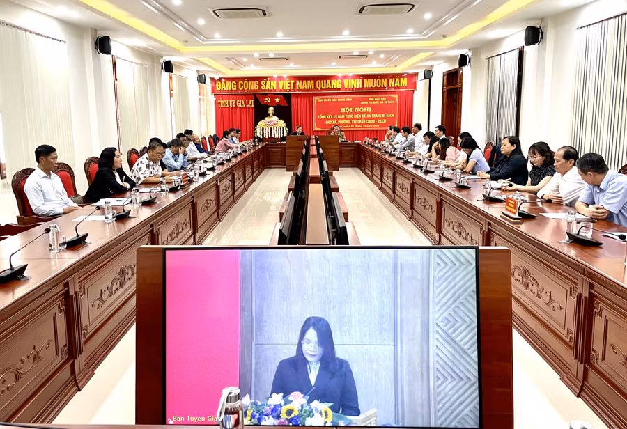 Quang cảnh hội nghị tại điểm cầu Gia Lai. Ảnh: Lam Nguyên