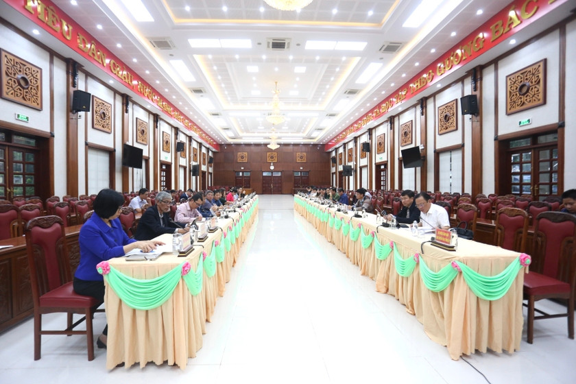 Các đại biểu tham gia Hội nghị ở điểm cầu cấp tỉnh. Ảnh: Văn Ngọc Các đại biểu tham gia Hội nghị ở điểm cầu cấp tỉnh. Ảnh: Văn Ngọc