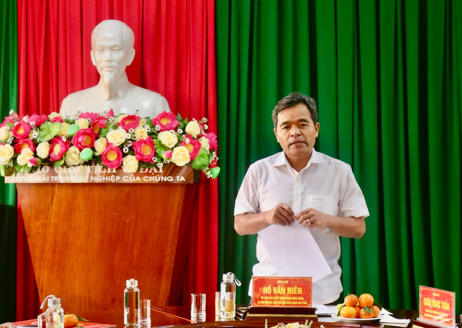 Bí thư Tỉnh ủy Hồ Văn Niên phát biểu tại buổi làm việc. Ảnh: P.D Bí thư Tỉnh ủy Hồ Văn Niên phát biểu tại buổi làm việc. Ảnh: P.D