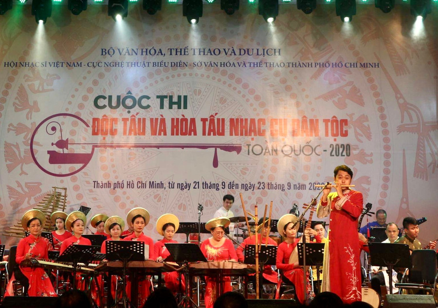 Cuộc thi quy tụ các nghệ sĩ biểu diễn nhạc cụ dân tộc toàn quốc. Ảnh minh họa/nguồn HNO