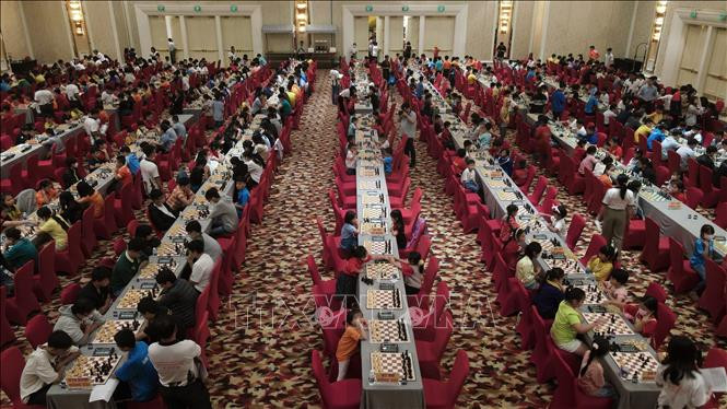 Giải vô địch Cờ vua các câu lạc bộ Quốc gia năm 2023 được tổ chức tại khu phức hợp giải trí và nghỉ dưỡng The Grand Hồ Tràm Strip. Ảnh: Huỳnh Sơn/TTXVN