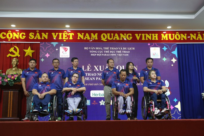 Lễ xuất quân đoàn thể thao người khuyết tật Việt Nam. Ảnh: Quốc An/Báo Người Lao động