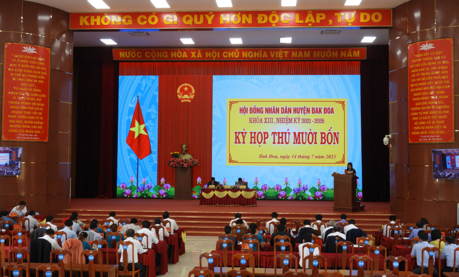 Quang cảnh Kỳ họp HĐND huyện Đak Đoa. Ảnh: Thanh Nhật