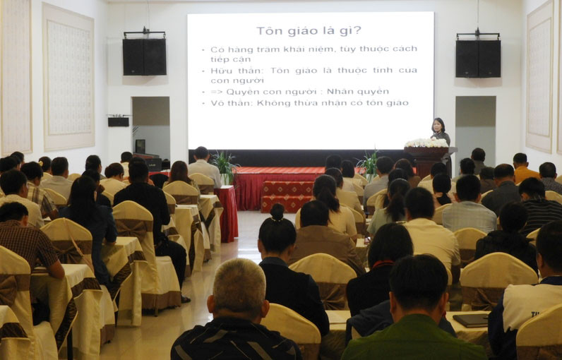 Quang cảnh hội nghị tập huấn nghiệp vụ công tác tôn giáo. Ảnh: Thanh Nhật