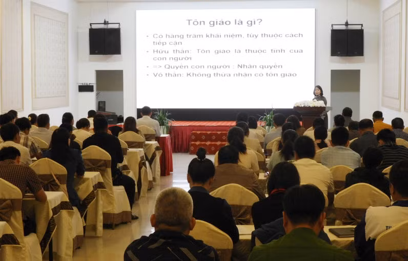 Quang cảnh hội nghị tập huấn nghiệp vụ công tác tôn giáo. Ảnh: Thanh Nhật