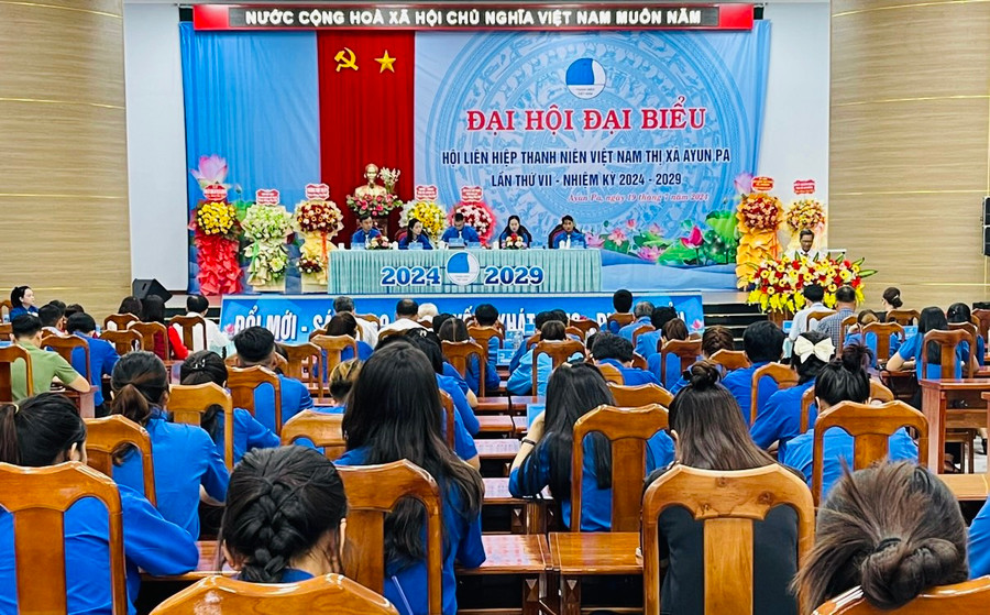 Quang cảnh Đại hội Hội Liên hiệp Thanh niên Việt Nam khóa VII. Ảnh: Vũ Chi Quang cảnh Đại hội Hội Liên hiệp Thanh niên Việt Nam khóa VII. Ảnh: Vũ Chi